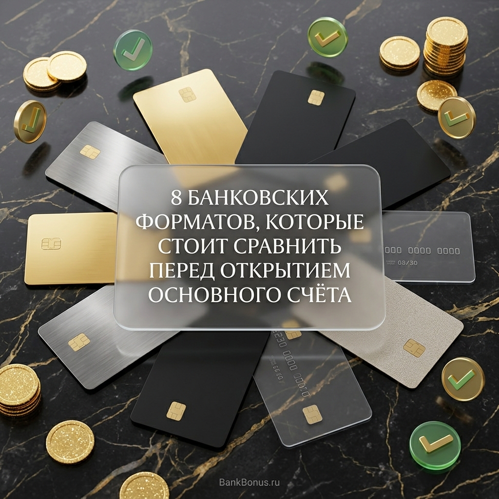 8 банковских форматов, которые стоит сравнить перед открытием основного счёта