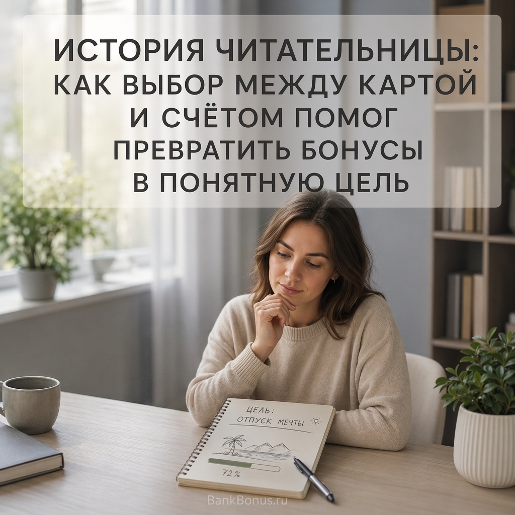 История читательницы: как выбор между картой и счётом помог превратить бонусы в понятную цель